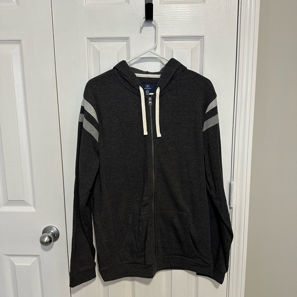 George Charcoal Hoodie with Light Gray Accents